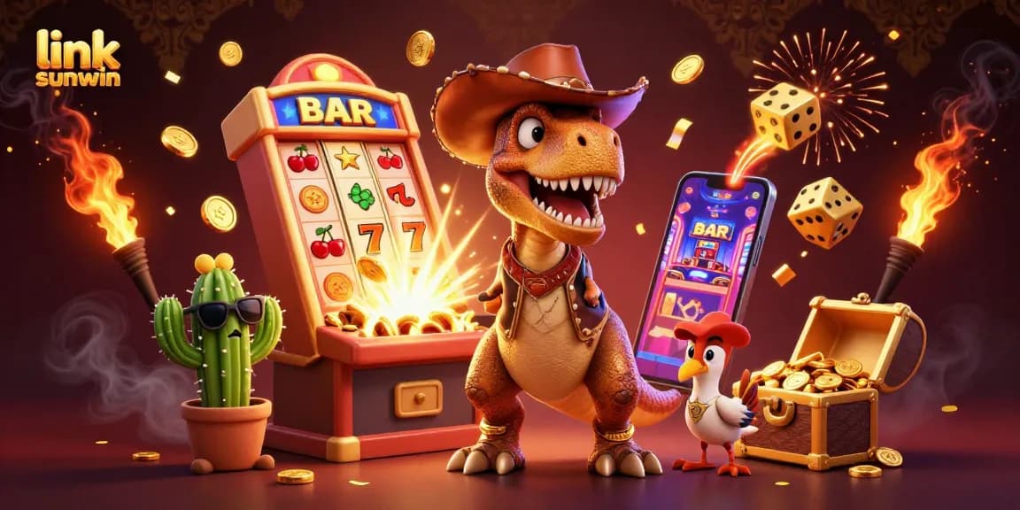 Experience thrilling gaming action at link sunwin with vibrant 3D characters and dynamic casino elements.