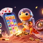 Experience thrilling gameplay at lolajack casino with a Martian gecko and exciting slot game.