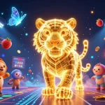 Engage with the thrilling world of australian online pokies amidst vibrant 3D digital casino elements.